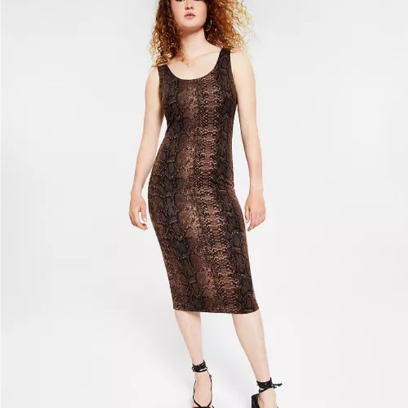Bar III Snakeskin Bodycon Dress - Picture 1 of 4